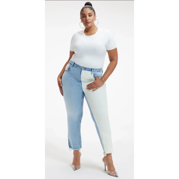 Good American Good Icon Pieced‎ Jeans Size 15 GIP062T - Picture 1 of 7